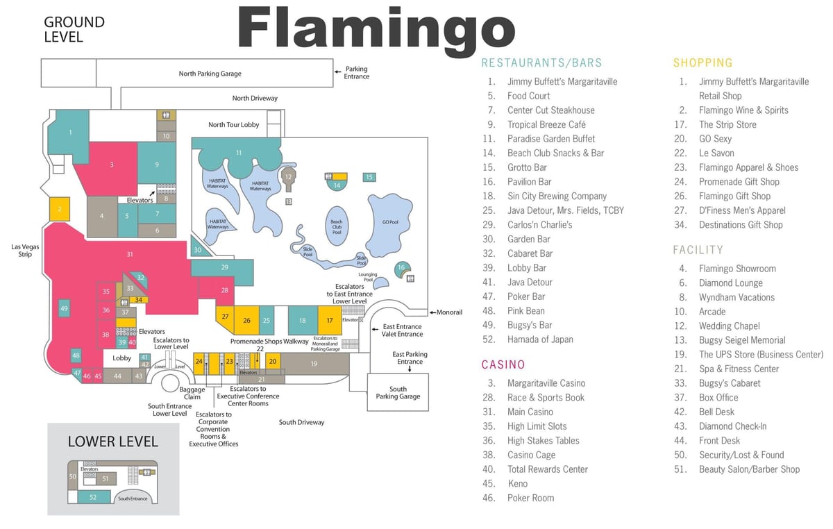 kartta Flamingo Las Vegas