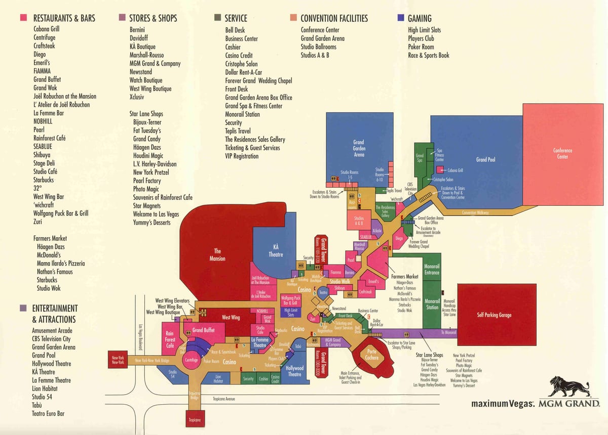 kartta MGM grand Las Vegas
